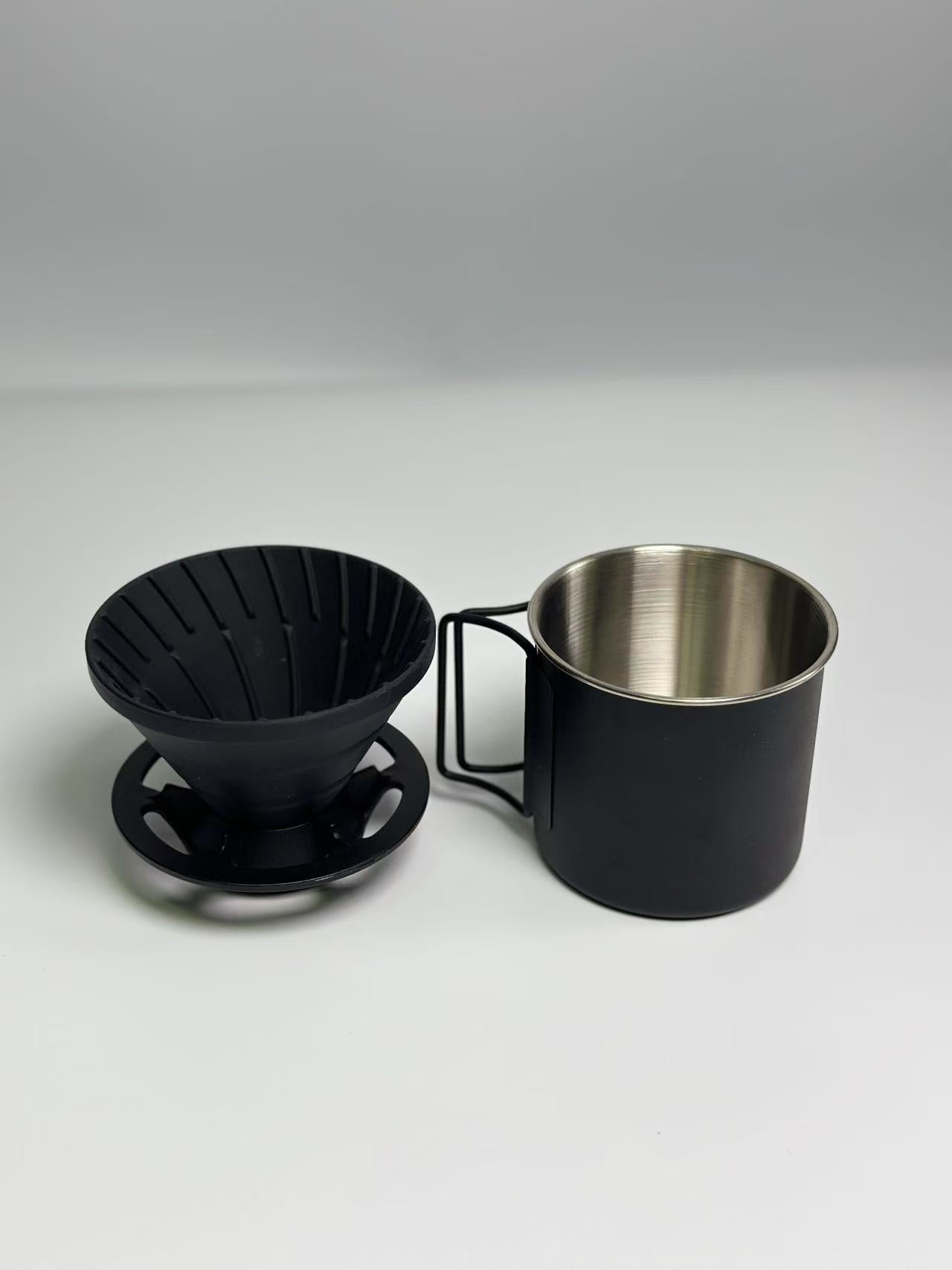 Silicone folding coffee filter cup set