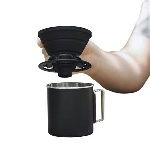 Silicone folding coffee filter cup set